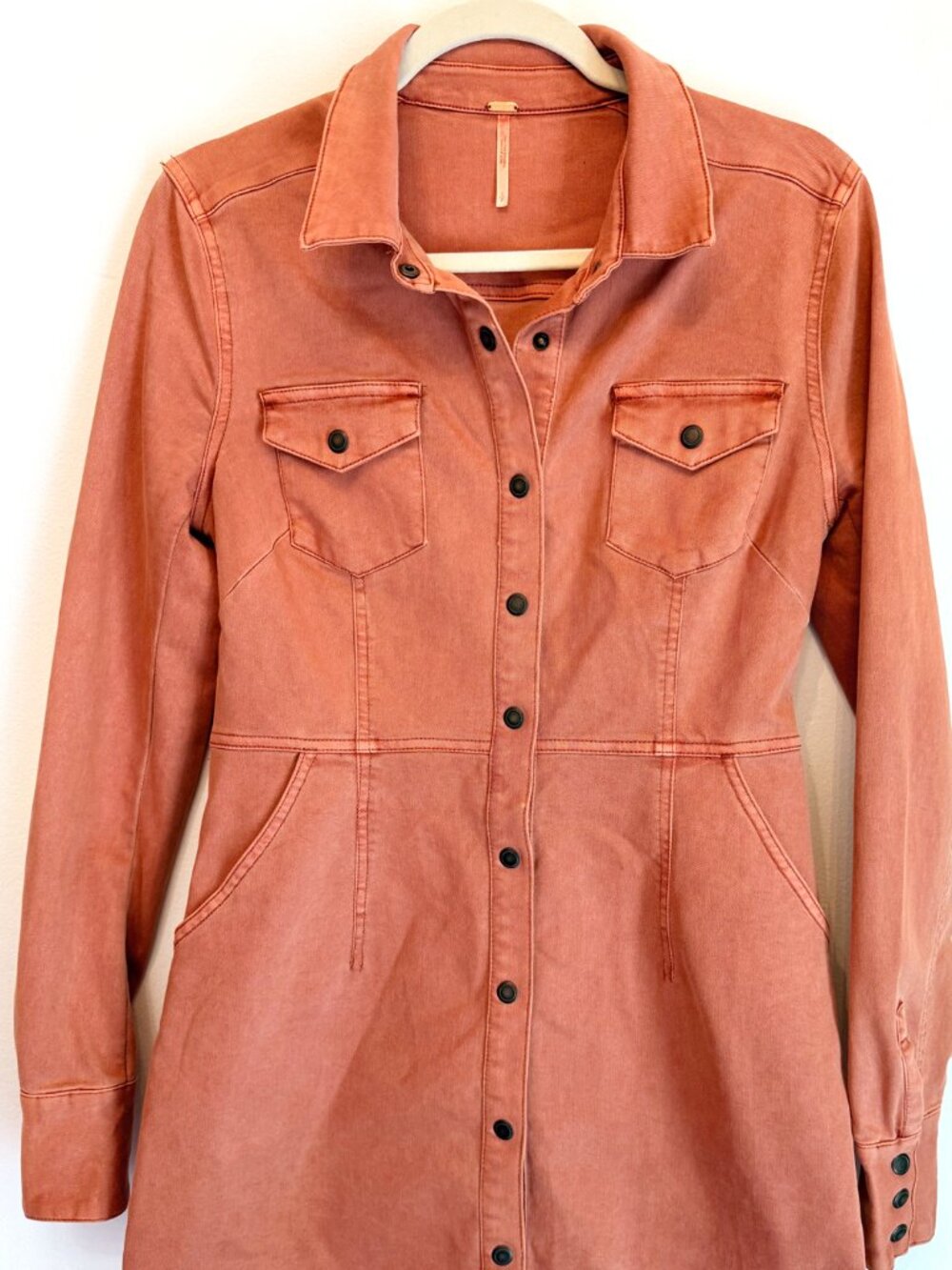 FREE PEOPLE Boho Front Snap Jacket - Mini Dress - Women's Size S